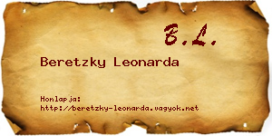 Beretzky Leonarda névjegykártya